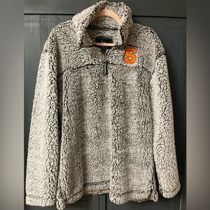 Gray Sherpa Syracuse Pullover with Orange Letter
